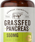Carlyle Grass Fed Beef Pancreas | 550mg | 200 Capsules | Desiccated Pasture Raised Bovine Supplement | Non-GMO Gluten | by Herbage Farmstead