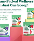 Rewind Greens - Super Greens Powder - Delicious Green Juice Drink Mix With Amazing Flavor - Over 40 Superfoods - Vitamin B12, Zinc, Vitamin C, Magnesium, And Calcium - Cherry Delight