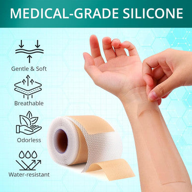 Silicone Scar Sheets,Silicone Scar Tape(1.6"X 60" Roll-1.5M), Reusable And Effective Scar Removal Sheets, Silicone Scar Removal Sheets For Surgical Scars,Healing Keloid, C-Section, Tummy Tuck