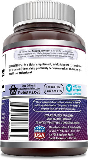 Amazing Nutrition Formulas L-Tyrosine 500 Mg Capsules | Amino Acid Supplement | Non-GMO | Gluten | Made in USA (180 Count)