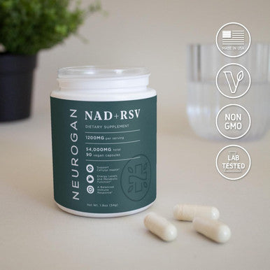 Neurogan Nad+ With Resveratrol Capsules 1:1 Ratio 1200 Mg - 90 Count Cellular Health, Immune Function, Energy Supplements, Promotes Healthy Aging Adenine Dinucleotide For Vitality