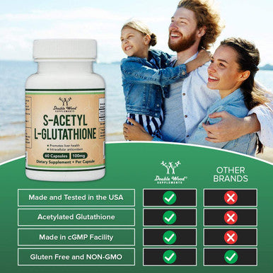Double Wood Supplements S-Acetyl L-Glutathione 100mg 60 Capsule
