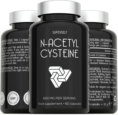 NAC Supplement High Strength - N-Acetyl-Cysteine 600mg - 60 Capsules - Odourless - Vegan N Acetyl Cysteine Nutritional Supplements - Made in The UK