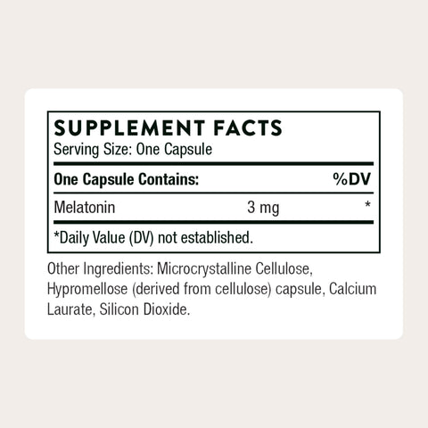 Thorne - Melaton-3-3 Mg Melatonin Supplement - Supports Normal Circadian Rhythms Restful Sleep & Relaxation - Nsf Certified For Sport - Gluten Dairy & Soy-Free 60 Capsules