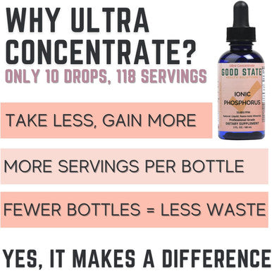 Good State Phosphorus Ultra Concentrate Liquid Ionic Trace Minerals Homeopathic Solutions For Digestion Improves Nutrient Uptake 100 Servings 50 Ml