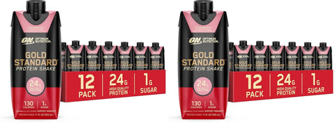 Optimum Nutrition Gold Standard 24g Protein Shake, Vanilla, 12 Ct