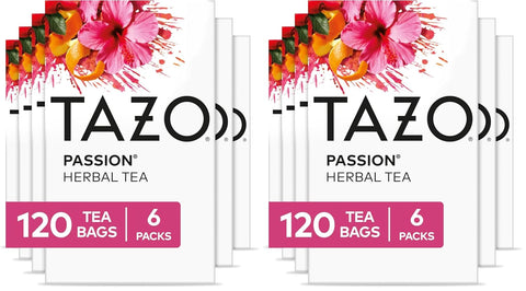 TAZO Wild Sweet Orange Herbal Tea Bags 20-Count Caffeine Free Unsweetened Hot Tea with Orange Peel Lemongrass Citrus Herbs Licorice Root Natural Flavors Non-GMO Kosher