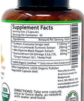 USDA Organic Turmeric Curcumin for Sensitive Stomach 45-Day Supply Organic Turmeric Supplement with Black Pepper Sea Buckthorn Oil Ginger and Amla