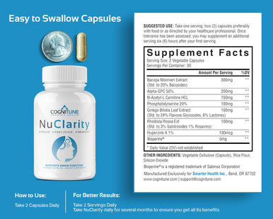 Cognitune NuClarity NuBoost and NuRest Nootropic Stack Bundle