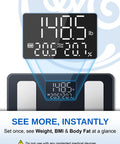 Ge Smart Scale For Body Weight Bmi Body Fat Digital Bathroom Scales 13 Body Composition Monitor Health Analyzer For Home Gym Bluetooth App Sync Accurate 400Lb Weighing Black 11Inch