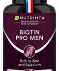 Laboratoires Nutrimea Organic Beard & Hair Growth Complex - with Biotin Selenium Zinc & Pumpkin Seeds - Against Hair Loss and Baldness - Promotes Beard Growth - Nutrimea - Made in France