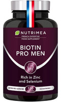 Laboratoires Nutrimea Organic Beard & Hair Growth Complex - with Biotin Selenium Zinc & Pumpkin Seeds - Against Hair Loss and Baldness - Promotes Beard Growth - Nutrimea - Made in France