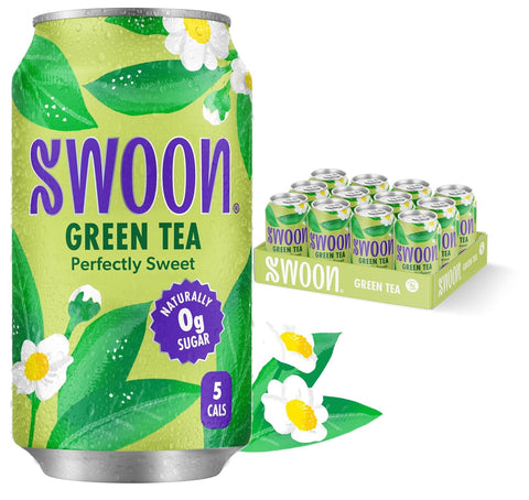 Swoon Peach Tea - Sugar Free, Low Carb, Paleo-Friendly, Gluten Free - Flavored Keto Drinks Made with Organic Black Tea & Sweetened by Monk Fruit and Stevia (Pack of 12)