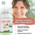 Mother Nature Organics Superfoods for Organic Living Organic Vitamin C From Camu Camu Capsules 1,000Mg, Packed With Natural Vit C, Raw Antioxidants - Immune Support Supplement & Anti-Aging For Skin - Powder Organic, Vegan, Non-Gmo (120 Count)