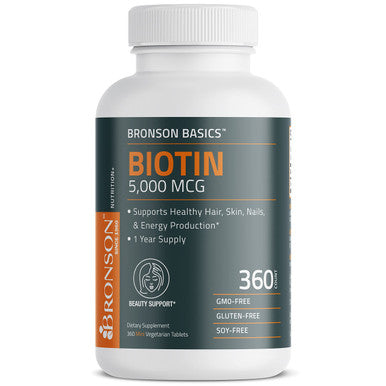 Bronson Biotin 5 000 Mcg High Potency Beauty 360 Tablets