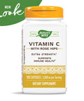 Nature'S Way Vitamin C 1000 Mg With Rose Hips, 1000 Mg Per Serving, 100 Capsules, Pack Of 2