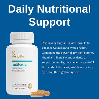 Xtendlife, Multi-Xtra, Advanced Multivitamin & Mineral Supplement For Women, Men, Children - 42 Bioavailable Vitamins, Minerals, Antioxidants & Herbs For Heart, Energy, Immune Support, 60 Tablets