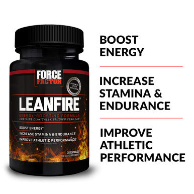 LeanFire, Pre Workout Energy Pills with Green Tea Extract and to Increase Energy, Build Lean Muscle, Improve Athletic Performance, and Enhance Focus, Force Factor, 30 Count (Pack of 2)