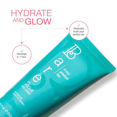 Bare by Vogue Tinted Gradual Tan Moisturiser - Hydrating Streak-Free Tanning Lotion - Enriched with Vitamin E Glycerin Grape & Sunflower Seed Oil - Buildable Sun-Kissed Glow 200ml