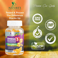 Omega 3 Fish Oil Gummies - Extra Strength EPA & DHA Omega-3 Fatty Acids - Orange Flavor, Natural Brain, Heart and Joint Support, 150 mg, Gummy Vitamin for Men & Women & Adults - 60 Gummies