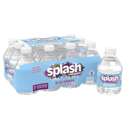 SPLASH REFRESHER Flavored Water Bottles, Wild Berry Flavor - 6 Pack | Refreshing Flavored Bottled Water with Electrolytes - Zero Sugar & Zero Calories - 16.9 Fl Oz