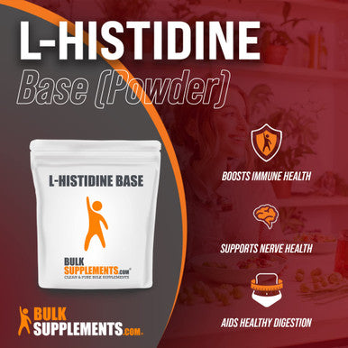 BulkSupplements L-Histidine Powder (Base) - Amino s Supplement for Immune Support - 500mg of L-Histidine Powder , 200 Servings - (100 Grams - 3.5 oz)