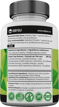 EBYSU Green Tea Extract with EGCG Antioxidant Supplement 500mg Capsules - 240 Day Supply