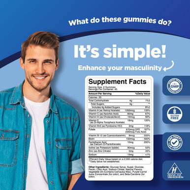 Phytoral Natural Multivitamin For Men Gummies With Zinc - Men S Multivitamin Gummy With Vitamin D C A & Biotin - Mens Multivitamins Gummies With Vitamin B6 & Vitamin B12 For Full Mens Health Supplement