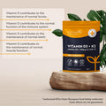 Vitamin D3 4000 Iu & Vitamin K2 100 g (Mk7) 180 Vegetarian Tablets 6 Month Supply - High Strength Vitamin D Supplement For Bones, Muscles & Immune System Nutravita