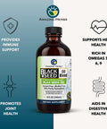 Amazing Herbs Cold-Pressed Black Seed And Flax Seed Oil Blend - Gluten-Free, Non-Gmo, High In Omega 3, 6, & 9, Supports Joint, Brain, And Heart Function - 8 Fl Oz