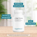 Supersmart H. Pylori Fight Natural Treatment 20 Billion CFU Per Day Lactobacillus Reuteri Probiotic Acid Reflux Relief NonGMO Gluten Free Made in USA 60 Vegetarian Capsules