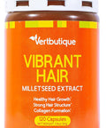 Vibrant Hair - For Natural Growth, Strenght,Shine- Hair Growth Product For Men & Women -Supplement With Millet Seed, Vitamin C, Biotin, Zinc, Pantothenic Acid -120 Easy Swallow Capsules.