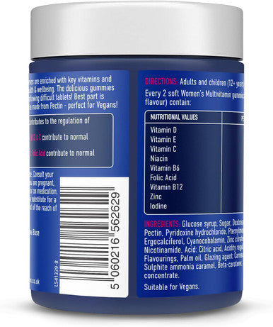 Bioglan Vitagummies | Women'S Multivitamin | Vegetarian Friendly | 3 Delicious Flavours | 60 Chewy Gummies