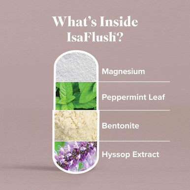 Isagenix IsaFlush - Gentle Digestive Support with Balanced Minerals Encouraging Regularity - No Harsh Laxatives - 60 Capsules