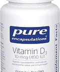 Pure Encapsulations Vitamin D3 10 Mcg (400 Iu) Hypoallergenic Support For Bone Breast Cardiovascular Colon And Immune Health 120 Capsules