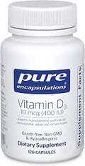 Pure Encapsulations Vitamin D3 10 Mcg (400 Iu) Hypoallergenic Support For Bone Breast Cardiovascular Colon And Immune Health 120 Capsules