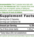 Nature's Way Premium Herbal Pau dArco Inner Bark 545 mg per capsule, 180 VCaps
