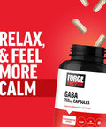 Force Factor GABA 750mg Capsules GABA Supplement to Support Calm Relaxation Sleep & Focus Neurotransmitter Support Vegan NON-GMO 100 GABA Capsules