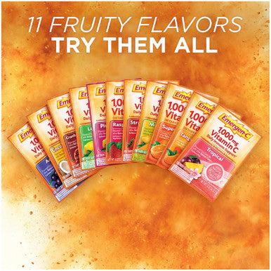 Emergen-C Dietary Supplement with 1000mg Vitamin C (Super Orange Flavor, 0.32 Ounce (Pack of 30)