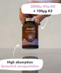 Zooki 3000iu Liposomal Vitamin D3 + K2 Capsules | 4X Higher Absorption | Ultimate Immunity Bones Muscles Support | Vegan | (30 Servings)