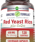 Amazing Nutrition Formulas Red Yeast Rice 600 Mg Plus Co Q-10 50 Mg 120 Vegetarian Capsules