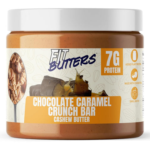 Fit Butters Birthday Cake Cashew Almond Butter Spread - Added Protein and Coconut Oil, Low Carb, Low Sugar, Gluten Free, Complete Protein Dessert Flavored Nut Butter