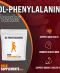 BulkSupplements DL-Phenylalanine Powder - Focus Supplement - Amino s Supplement - Amino Nutritional Supplements - Brain Supplements for Memory and Focus (250 Grams - 8.8 oz)