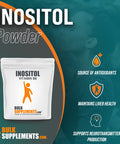 BulkSupplements Inositol Powder - Vitamin B8 Supplement for Antioxidants & Liver Support - Unflavored, - 500mg , 2000 Servings (1 Kilogram - 2.2 lbs)