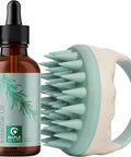 Hair Shampoo Brush With Rosemary Essential Oil - In Shower Scalp Scrubber Exfoliator Made With Recycled Wheat Straw And Soft Silicone Plus 100% Pure Rosemary Oil For Hair And Scalp Care