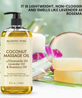MAJESTIC PURE Lavender Massage Oil, Coconut Massage Oil, Rose Massage Oil, and Eucalyptus Mint Massage Oil (8 fl oz Each) Bundle