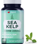 Yuve Thyroid Support For Women, Iodine Supplements For Thyroid, 225Mg - Natural Metabolism & Energy, Organic Seaweed From North Atlantic Ocean, Plant-Based, Non-Gmo - 100 Tablets