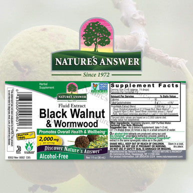 Nature'S Answer Natures Answer Black Walnut and Wormwood 1 oz 30mL 2000mg. Extract Liquidpromotes digestionVegetable Glycerin And Purified Water