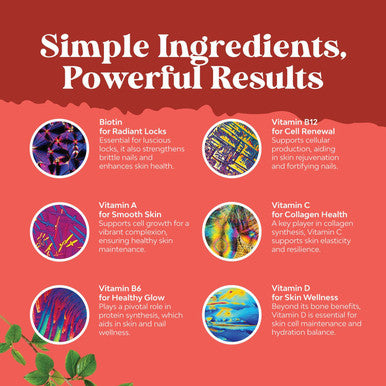 Natural Biotin Gummies For Hair Growth - Biotin Vitamins Hair Skin And Nails Gummies For Women And Men - Biotin Hair Growth Vitamins For Women With Pantothenic Acid And Biotin Hair Gummies