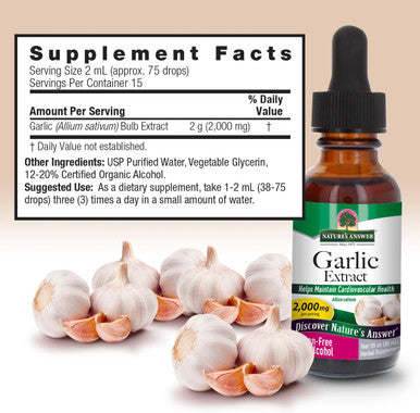 Nature'S Answer Garlic 1oz Extract | Promotes Overall Well-Being | Made with Low Organic Alcohol | Gluten- Non-GMO & Kosher | Single Count